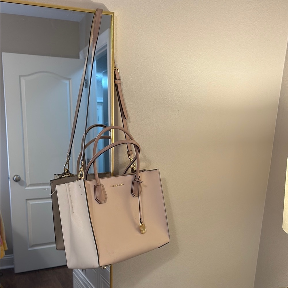 Michael Kors Pink and White Totes